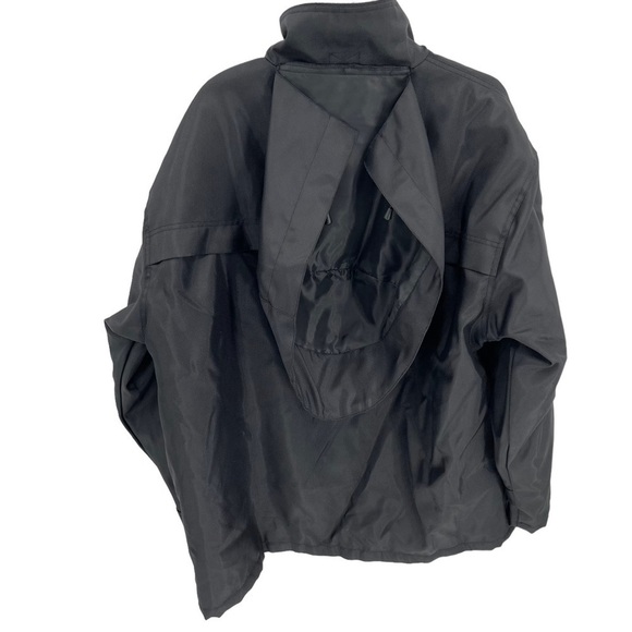 Mil-Tec Brand Men's Size XL Security Jacket Rain Coat Black Hooded Pockets - Picture 2 of 10